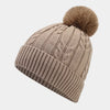 Khaki Pom Pom Knitted Hat