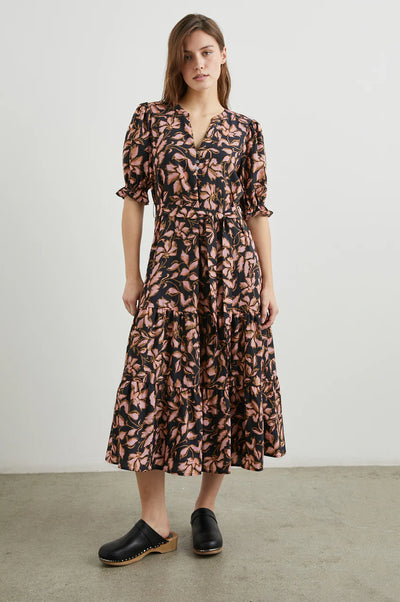 Rails Eliana Floral Black Midi Dress