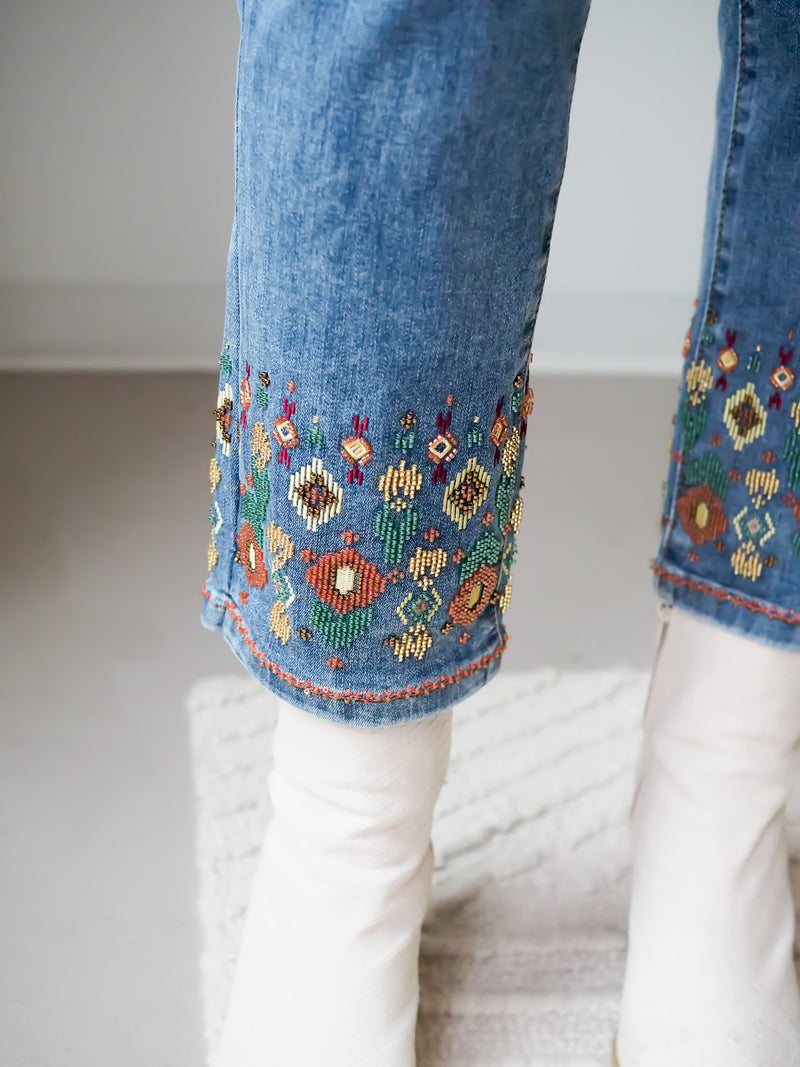 Tribal Eco Friendly White Pull On Audrey Ankle Jeggings Jeans - Beach House  Gift Boutique