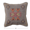 Hand-Woven Cotton Pillow w/ Embroidery