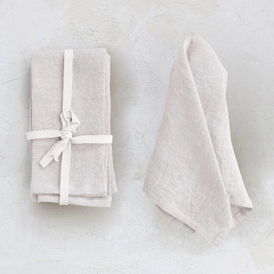 18" Square Stonewashed Linen Napkins, Set of 4