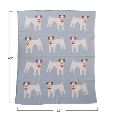 Dogs Cotton Knit Baby Blanket