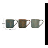 8 oz. Embossed Stoneware Mug w/ Pine Bough, Reactive Glaze, 3 Colors