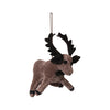 Handmade Cotton Velvet & Wire Moose Ornament