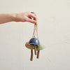 Stoneware Mushroom Bell Ornament w/ Jute Hanger, Multi Color Speckled, 3 Styles